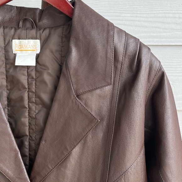 Vintage Roaman’s Brown Leather Jacket - Picture 4 of 5